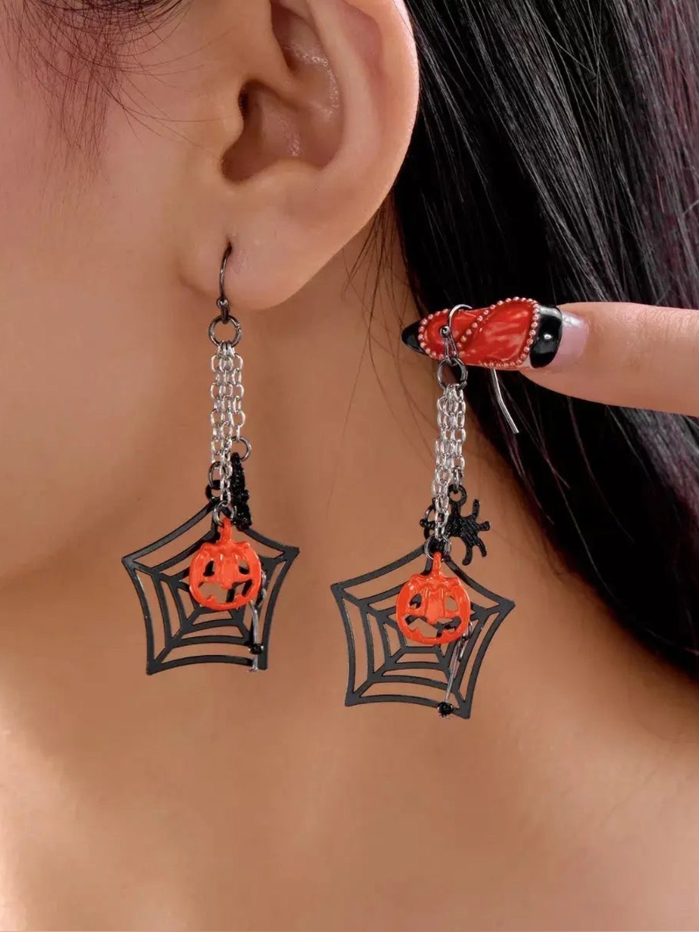 NEW Metal Spider/Spiderweb Earrings